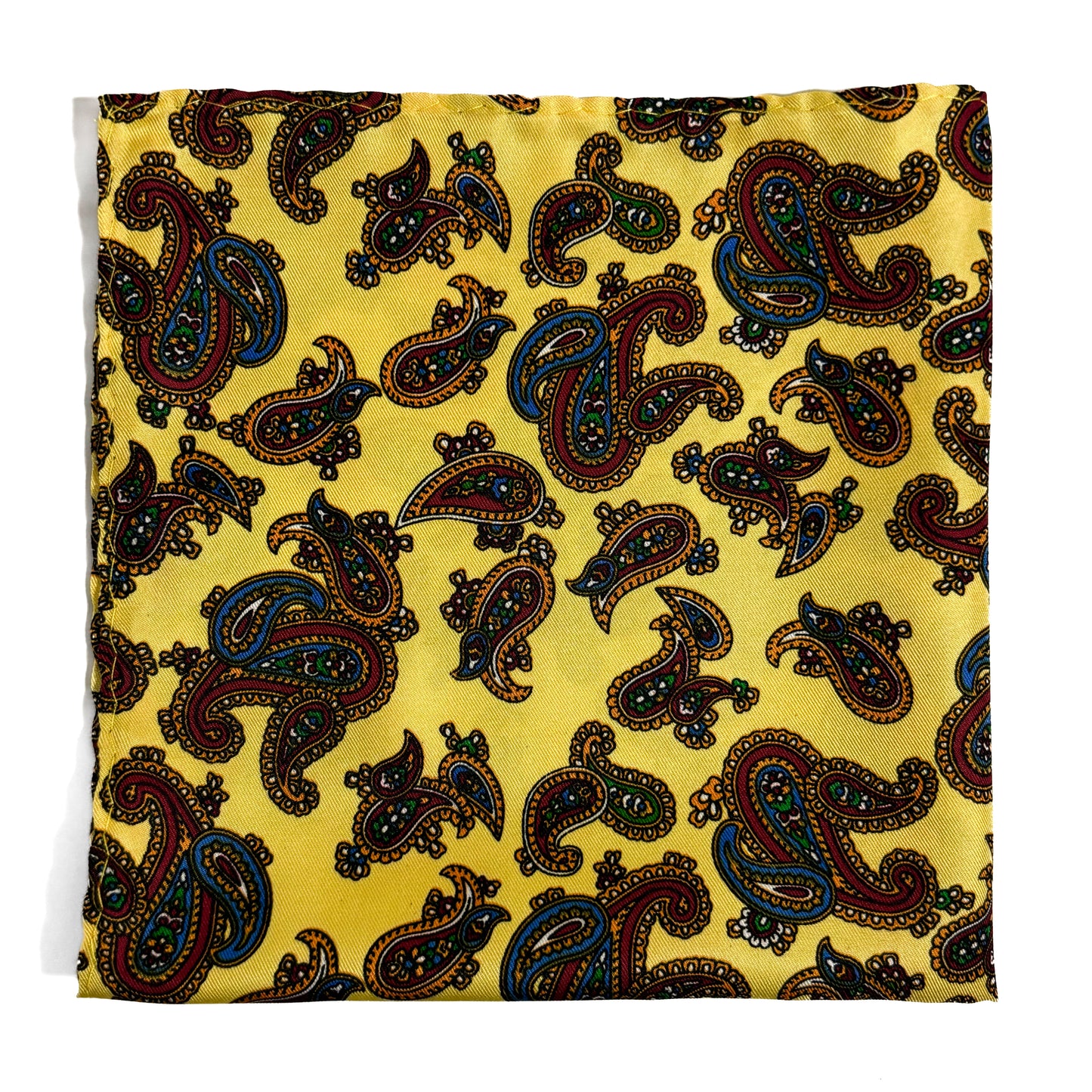 Yellow Paisley Pocket Square