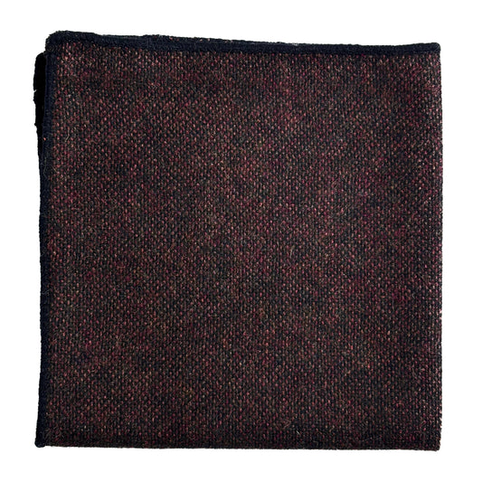 Reddish Brown & Black Wool Pocket Square