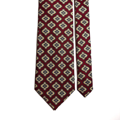 Burgundy Geometric Silk Tie