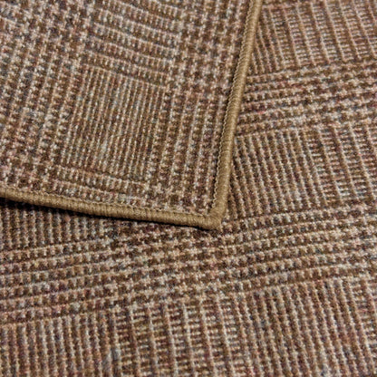 Light Brown Glen Check Wool Pocket Square