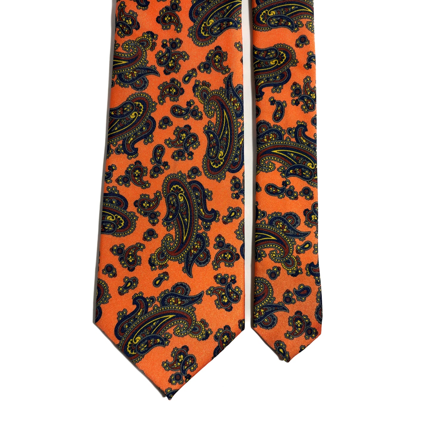 Orange Paisley Printed Tie