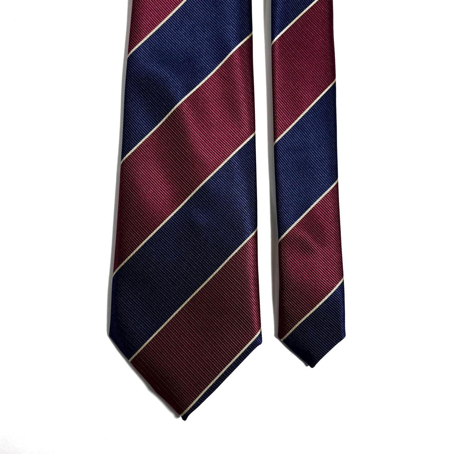 Burgundy & Blue Striped Repp Tie