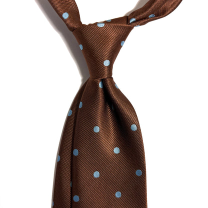 Brown Polka Dot Jacquard Tie