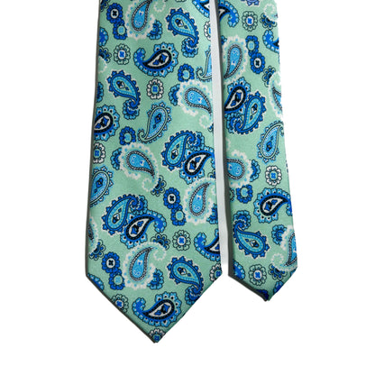 Mint Green Paisley Printed Tie