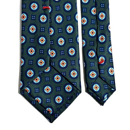 Petrol Green Geometric Printed Tie