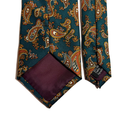 Teal Paisley Printed Tie