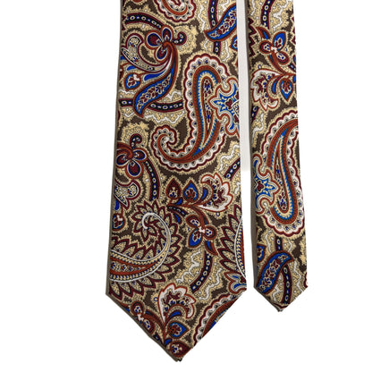 Brown Paisley Silk Tie