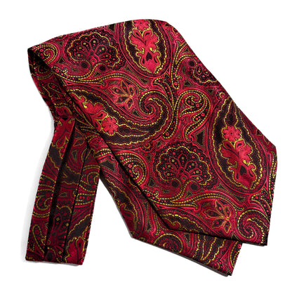 Red & Yellow Paisley Jacquard Cravat/Ascot