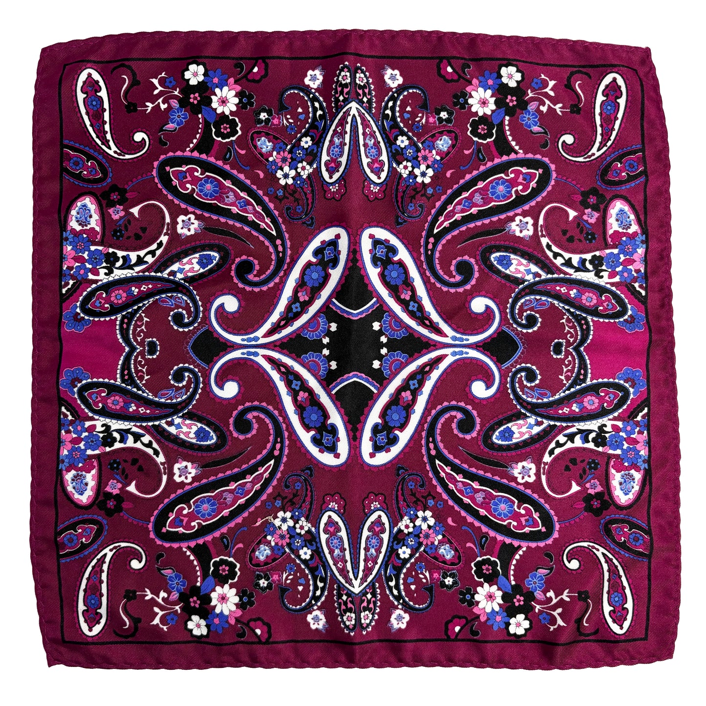 Bordeaux Paisley Pocket Square