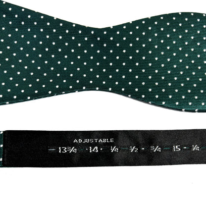 Self-Tie Green Polka Dot Silk Bow Tie