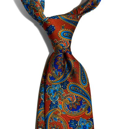 Burnt Orange Paisley Printed Tie