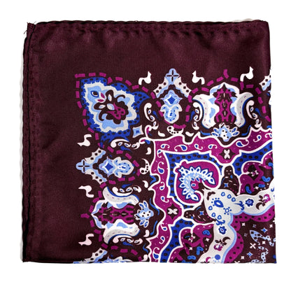 Wine Red Large Medallion Pocket Square