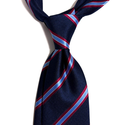 Navy & Light Blue Striped Tie