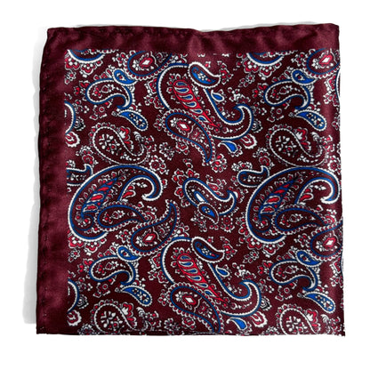 Burgundy Paisley Pocket Square