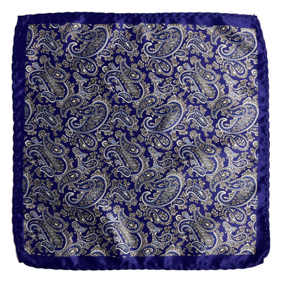 Indigo & White Paisley Pocket Square