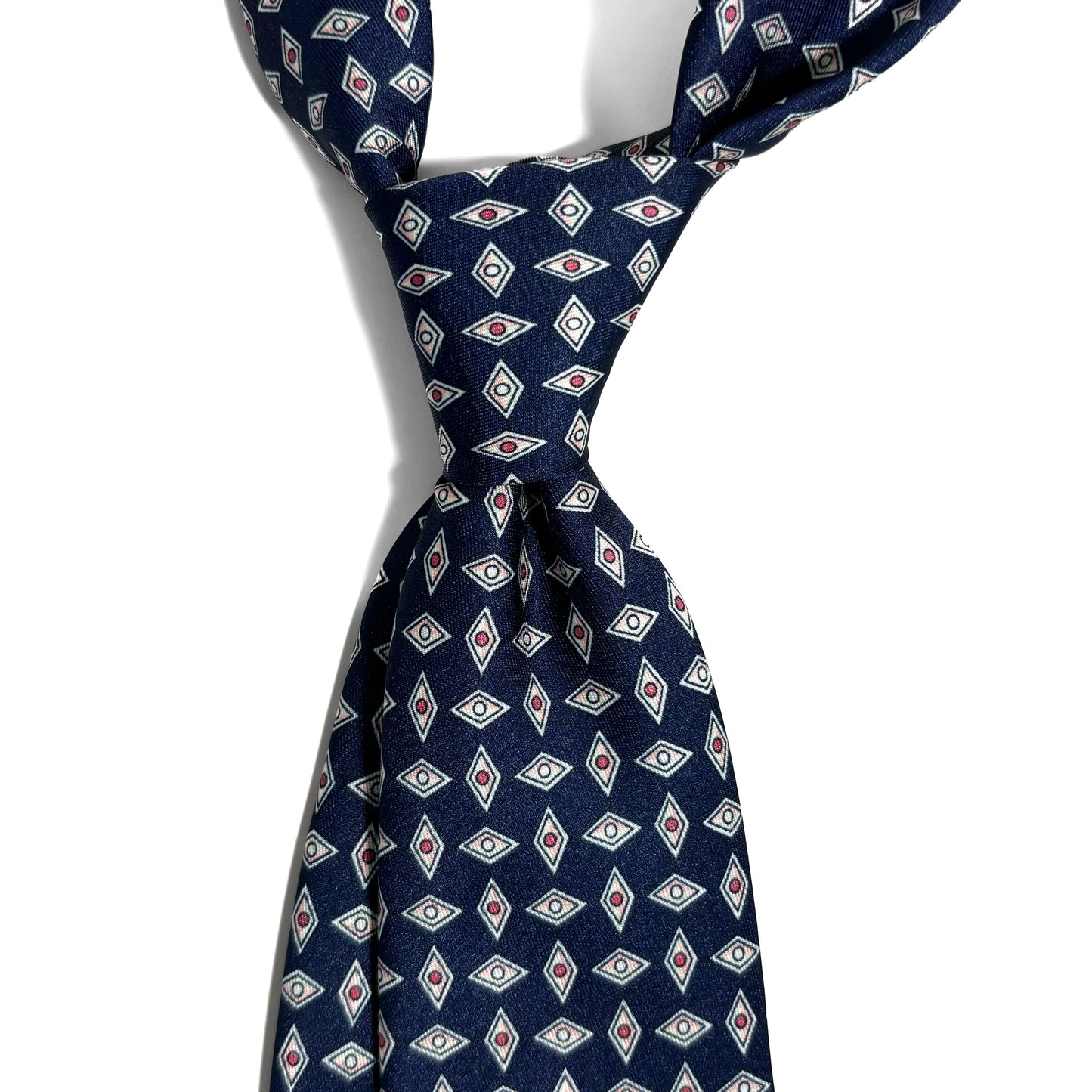 Navy Blue Diamond Printed Tie