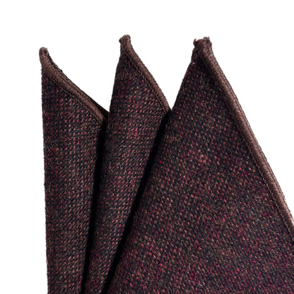 Reddish Brown Wool Pocket Square