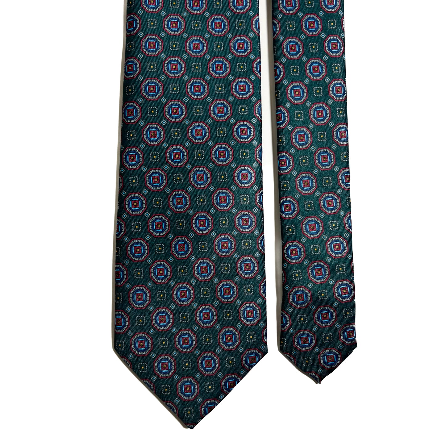 Forest Green Geometric Printed Tie