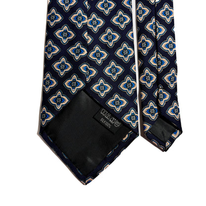 Navy Blue Geometric Silk Tie