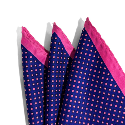 Blue & Pink Diamond Pocket Square