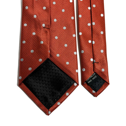Orange Polka Dot Jacquard Tie