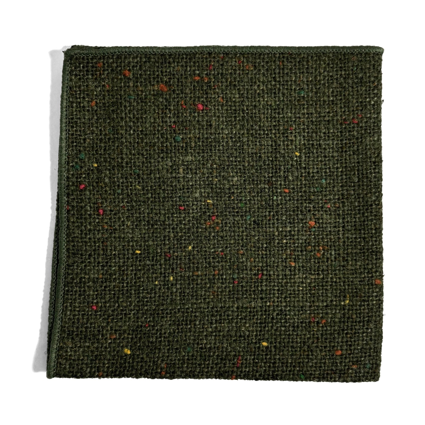 Moss Green Fleck Wool Pocket Square