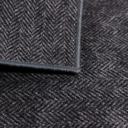 Gray Herringbone Wool Pocket Square