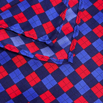 Blue & Red Square Geo Pocket Square