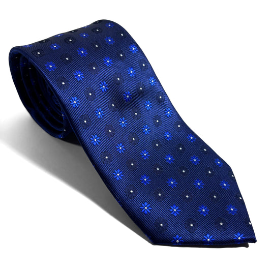 Blue Floral Jacquard Tie
