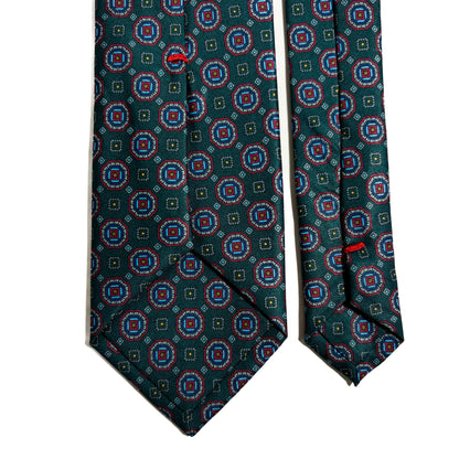 Forest Green Geometric Printed Tie