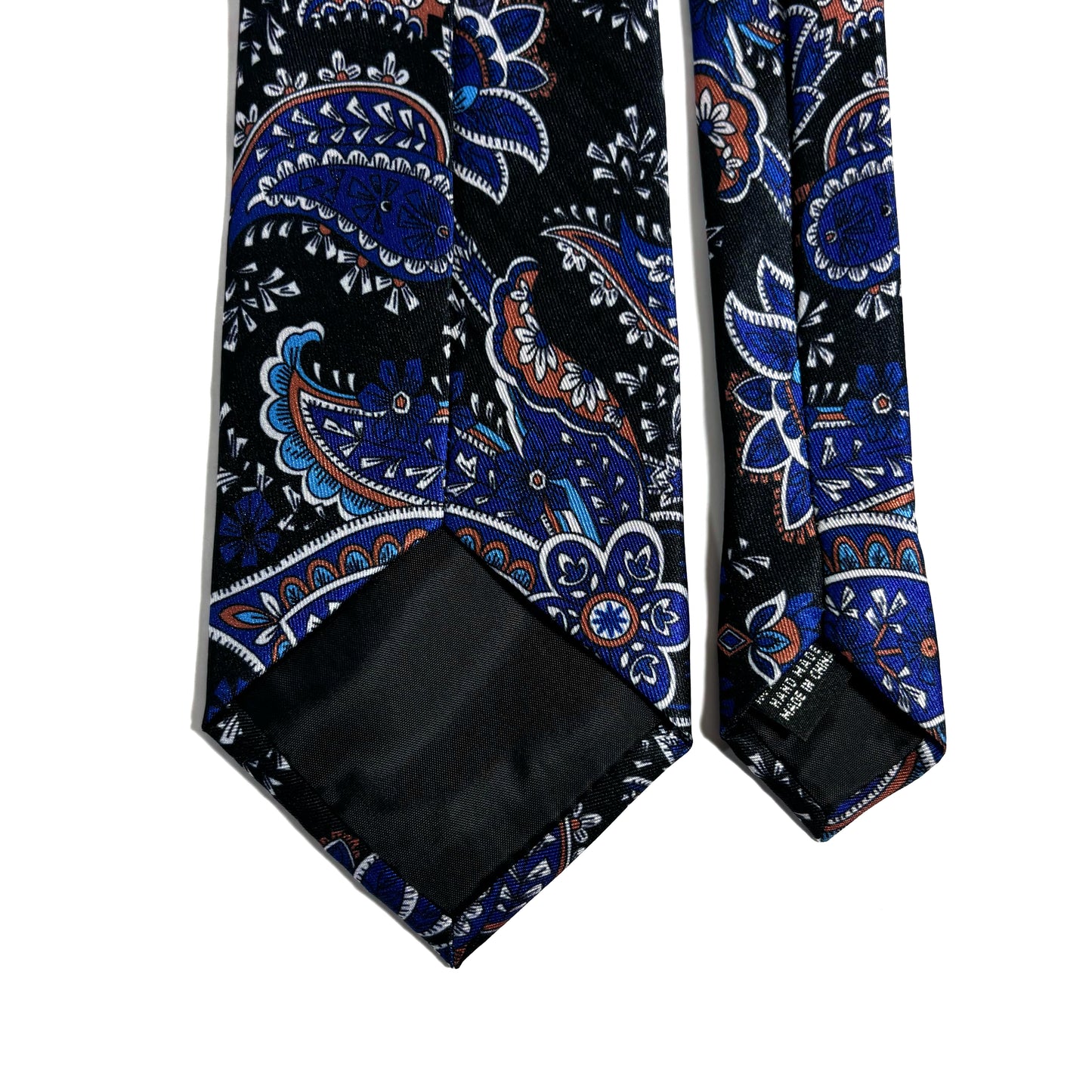 Blue & Black Paisley Printed Tie