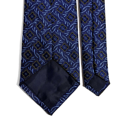 Navy Blue Geometric Jacquard Tie