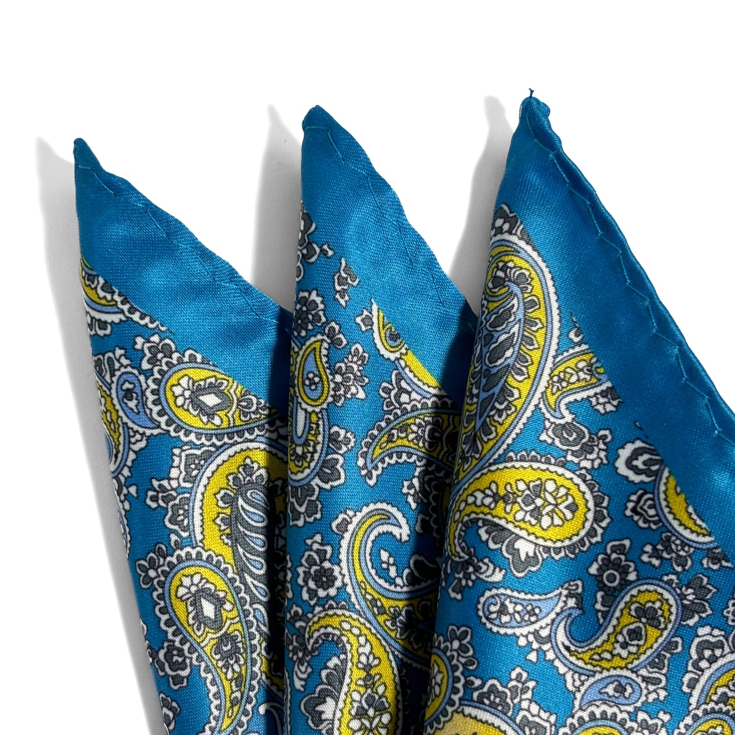 Aqua Blue Paisley Pocket Square