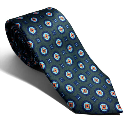Petrol Green Geometric Printed Tie