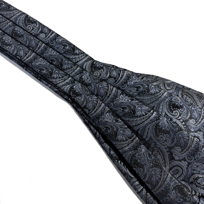 Charcoal Gray Paisley Jacquard Cravat/Ascot