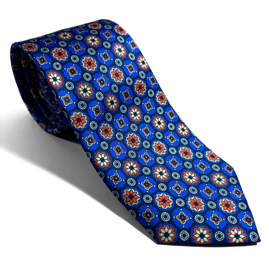 Black & Blue Geometric Printed Tie