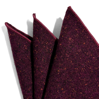 Burgundy Fleck Wool Pocket Square