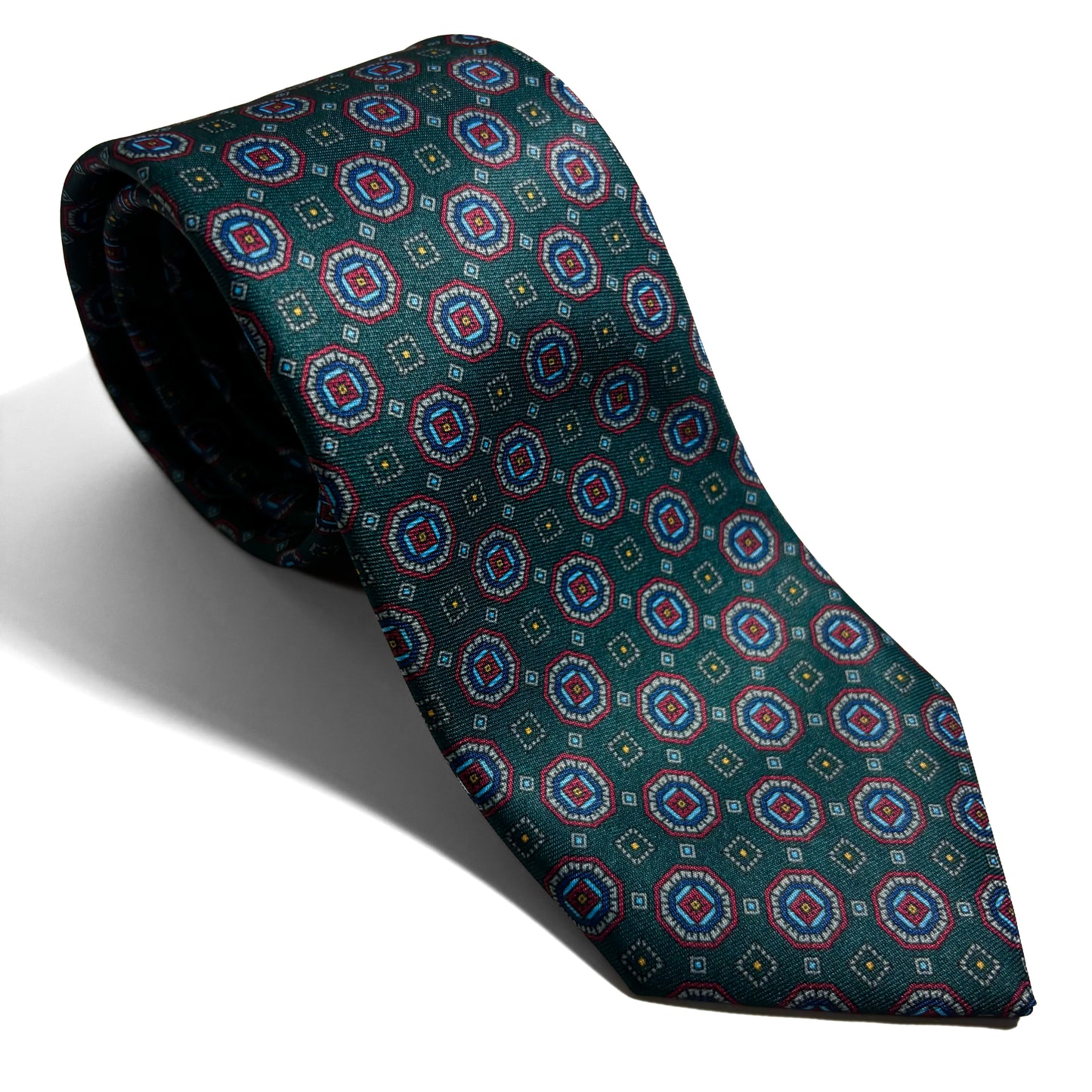 Forest Green Geometric Printed Tie