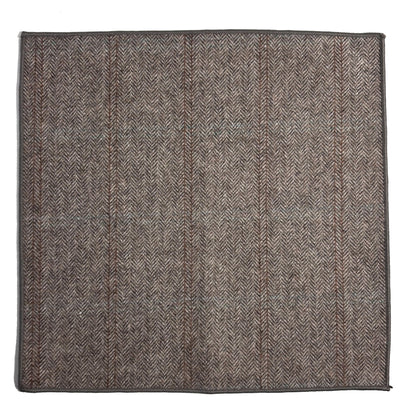 Light Brown Herringbone Wool Pocket Square