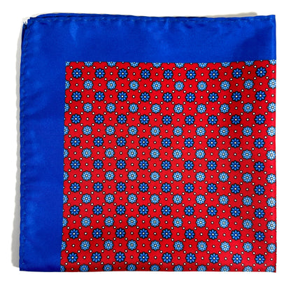 Red & Blue Floral Pocket Square